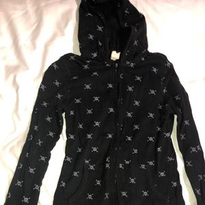 Distressed Black Thermal Hoodie